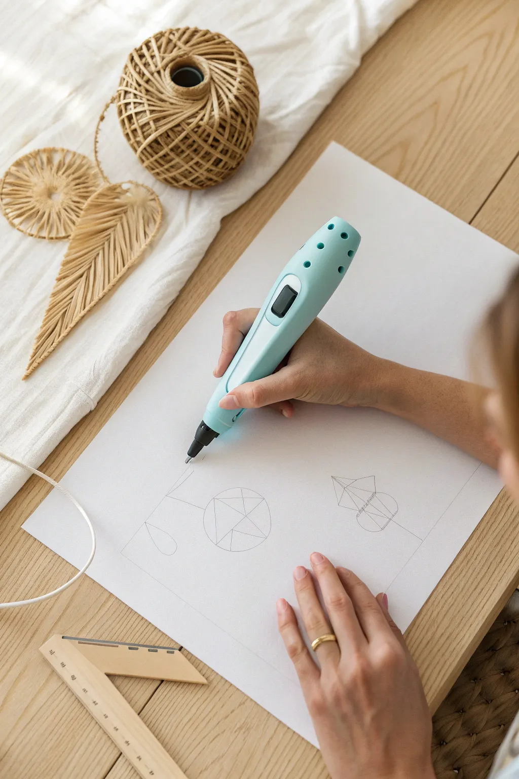 Peel-perfect 3D pen shapes: trace a stencil, cool, then lift a crisp flat doodle, clean and easy