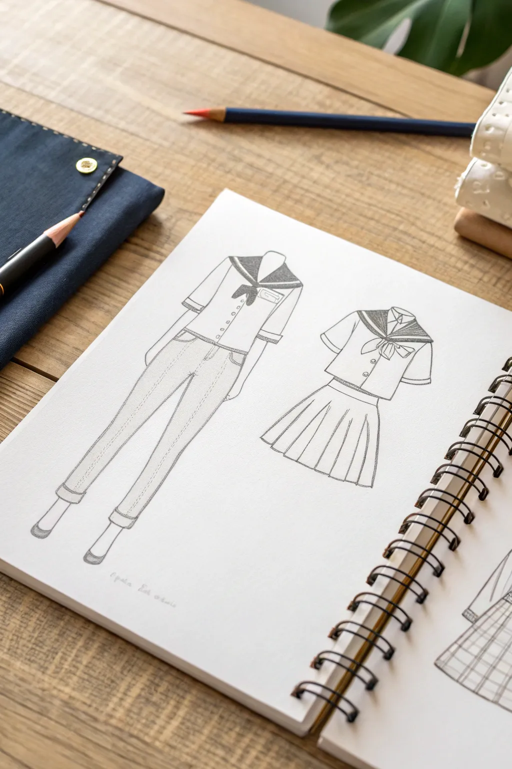Minimal anime school uniform silhouettes to inspire clean, confident outfit designs and folds