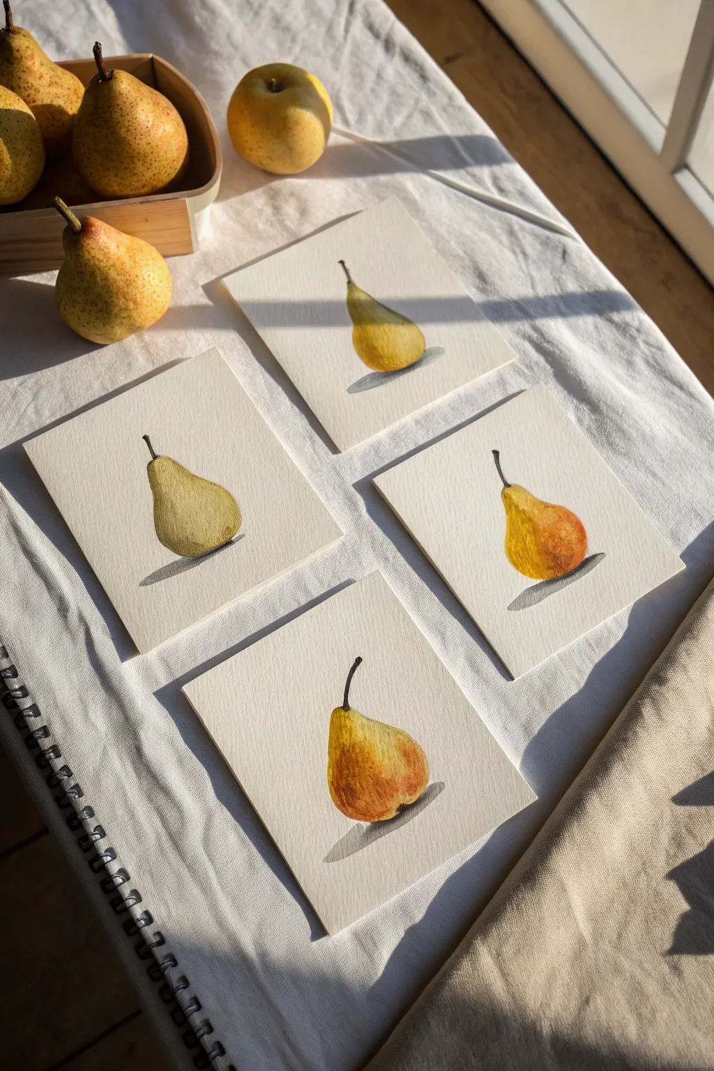 Same pear, five lighting moods a simple series idea that instantly sharpens your painting skills