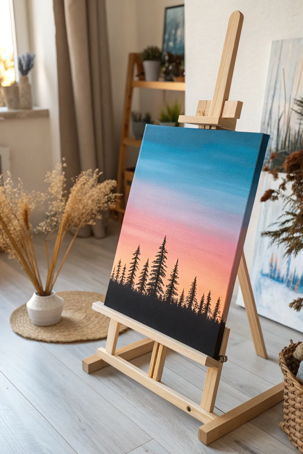 Capture the magic of dusk with this beginner-friendly gradient sunset painting idea.
