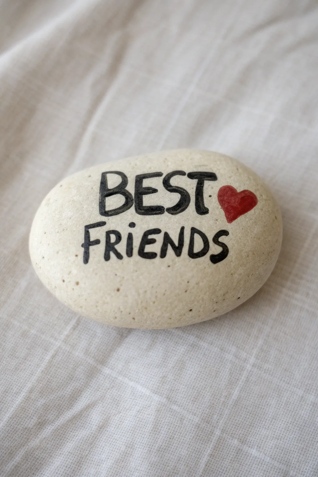 Classic best friends rock lettering with a tiny heart for minimalist, cozy craft vibes