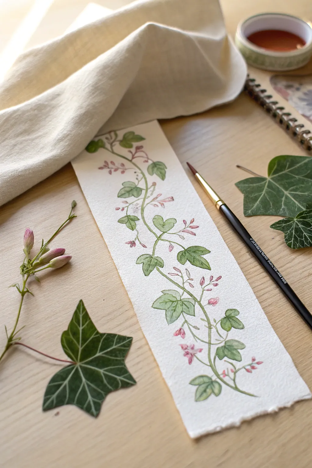 Capture nature's beauty with this delicate climbing floral vine bookmark idea.