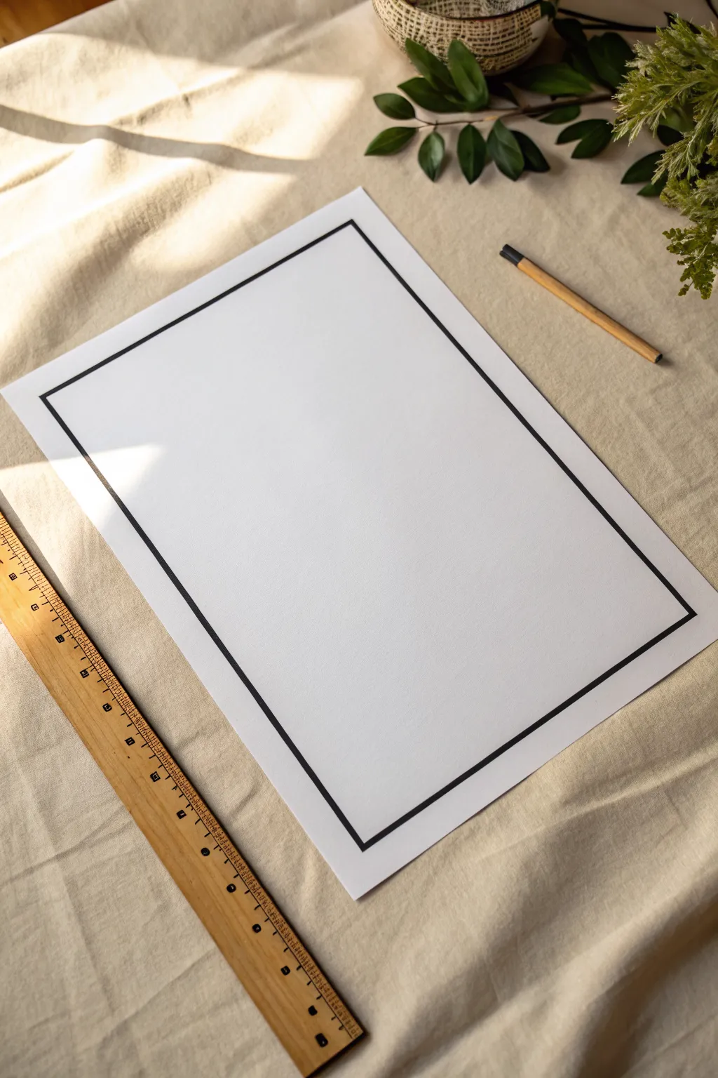 Clean black line poster border for a crisp minimal frame idea, easy to recreate with a ruler.