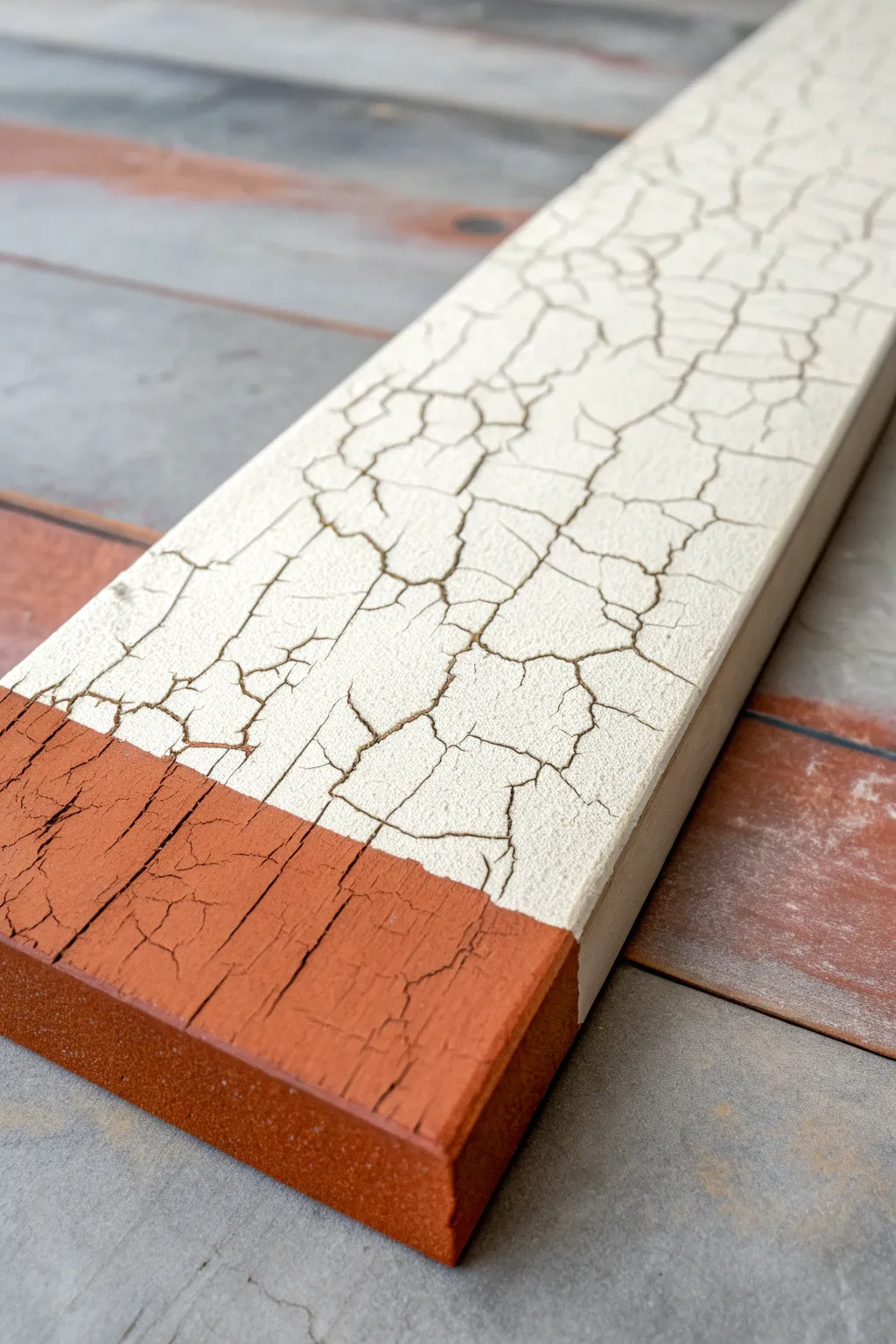 Classic two-color crackle finish with a crisp contrast and a clean swatch edge