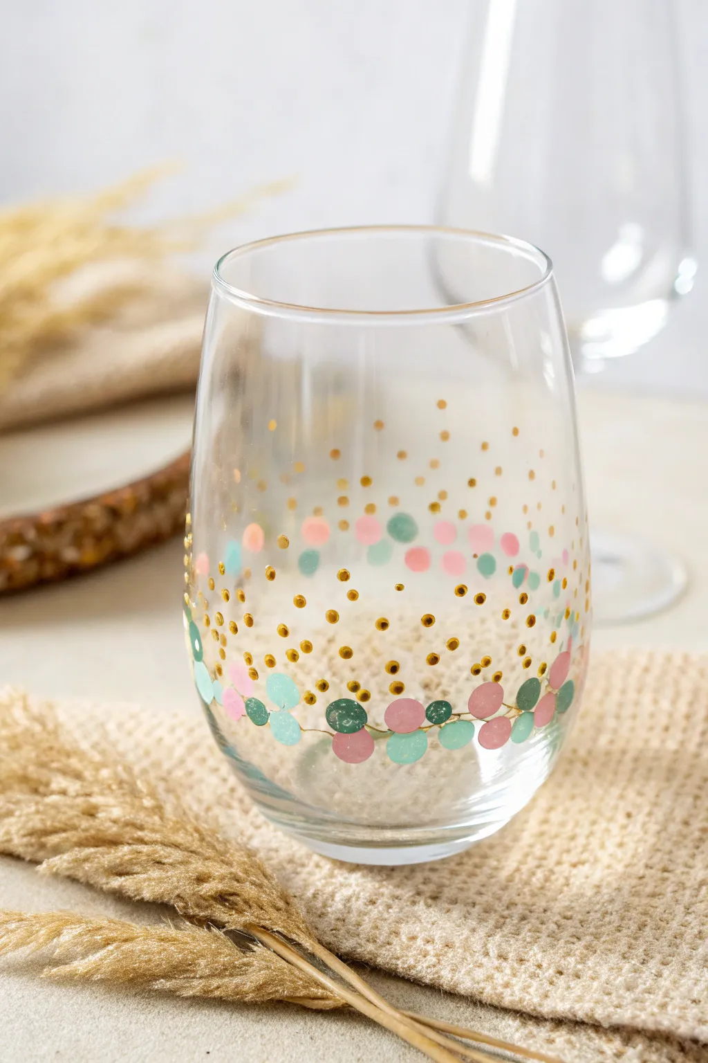 Sparkle while you sip with this easy and adorable DIY confetti wine glass design.