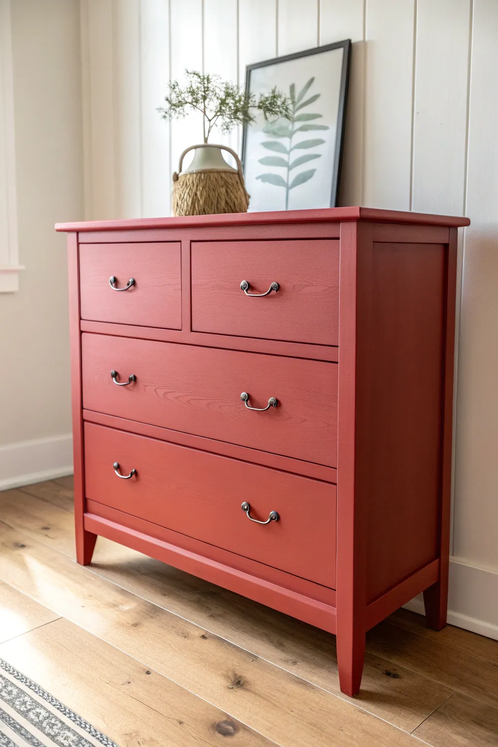 Bold solid-color drawers with crisp edges for a modern, minimal Scandinavian look