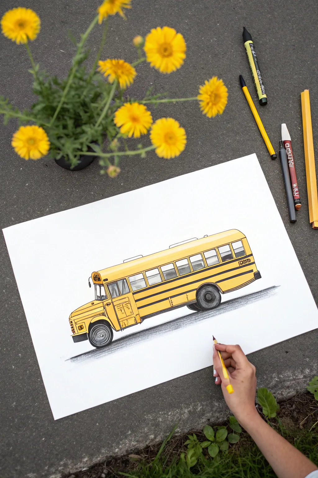 Get creative with this classic yellow school bus drawing idea! 🚌✨ Simple, bold, and perfect for back to school.
