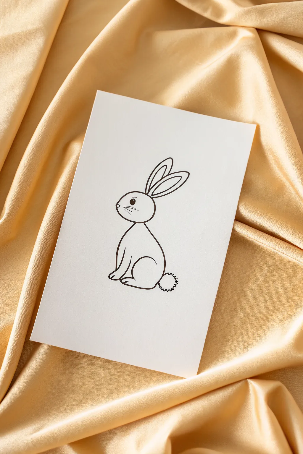 Simple shape-by-shape Easter bunny tutorial strip with bold outlines and soft minimalist charm