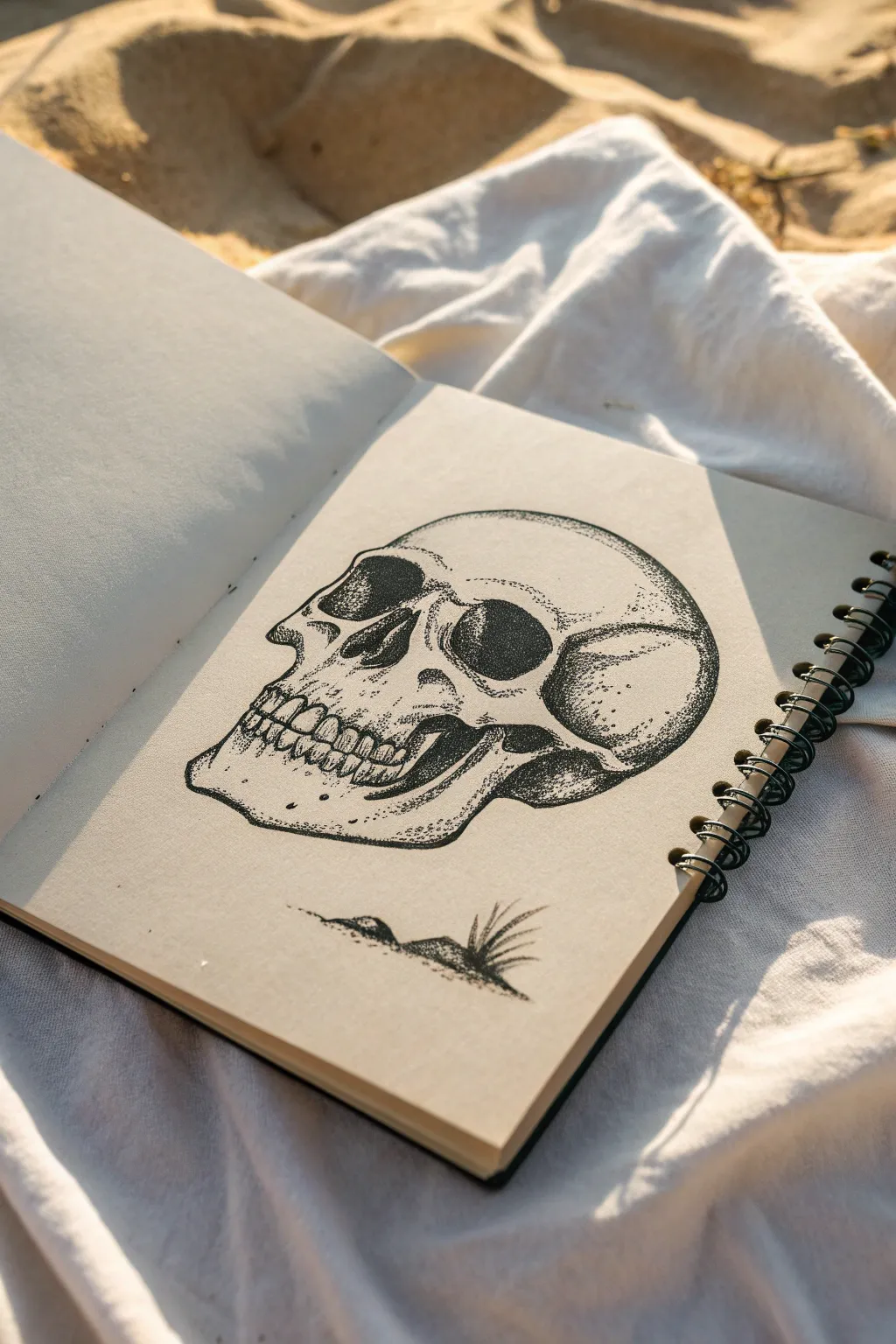 Bold minimalist skull with easy shading, a chic goth drawing idea for your sketchbook