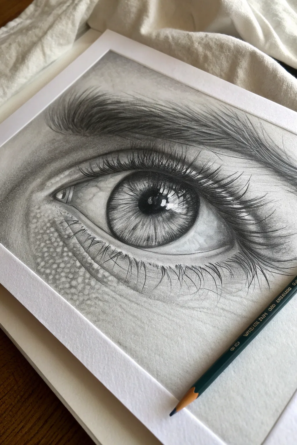 Hyper-realistic eye study with crisp catchlights and deep contrast for a focused challenge.