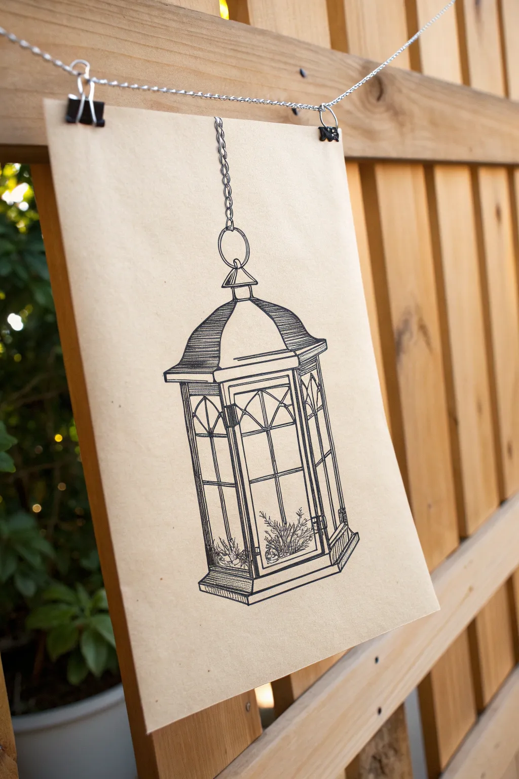 Minimal hanging lantern line art: clean, centered, beginner-friendly, and beautifully calming.