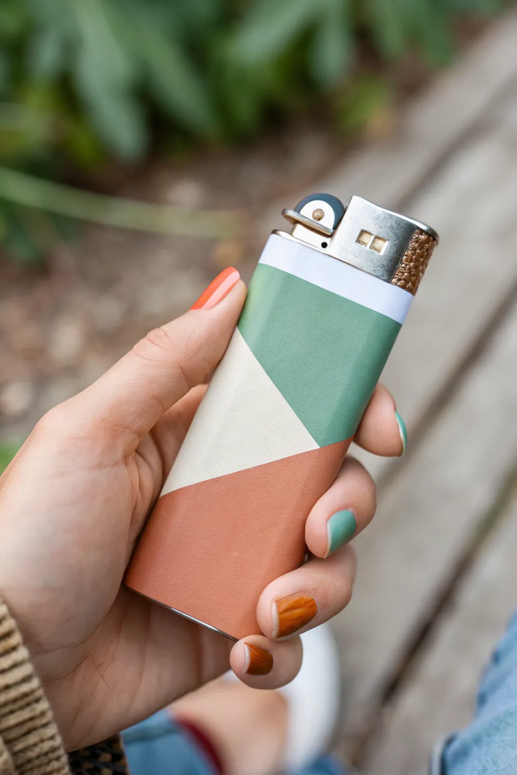 Simple color-block lighter with crisp tape edges, an easy minimalist painting idea