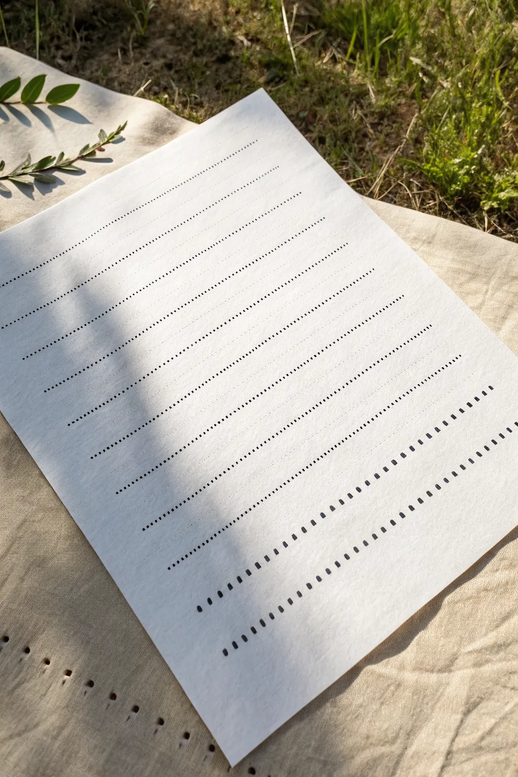 Minimal line types reference sheet in ink, perfect for practicing straight, wavy, and spiral strokes.