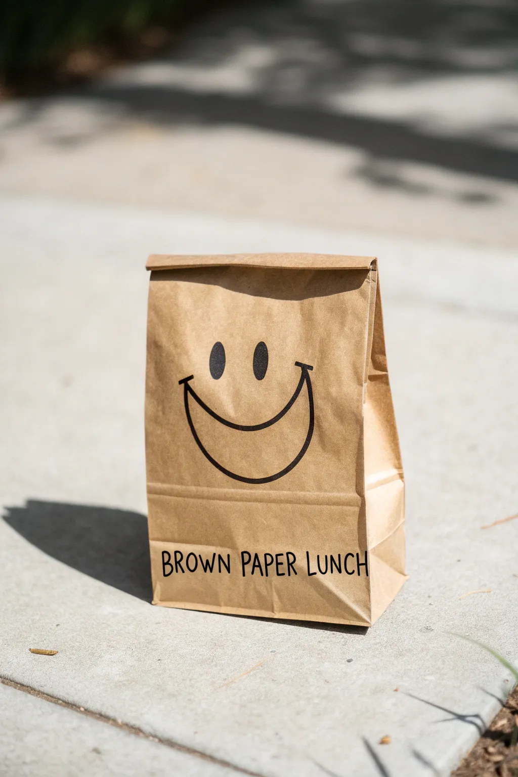 Easy lunch bag doodle: bold smiley plus a tiny pep talk in clean Scandinavian boho style.