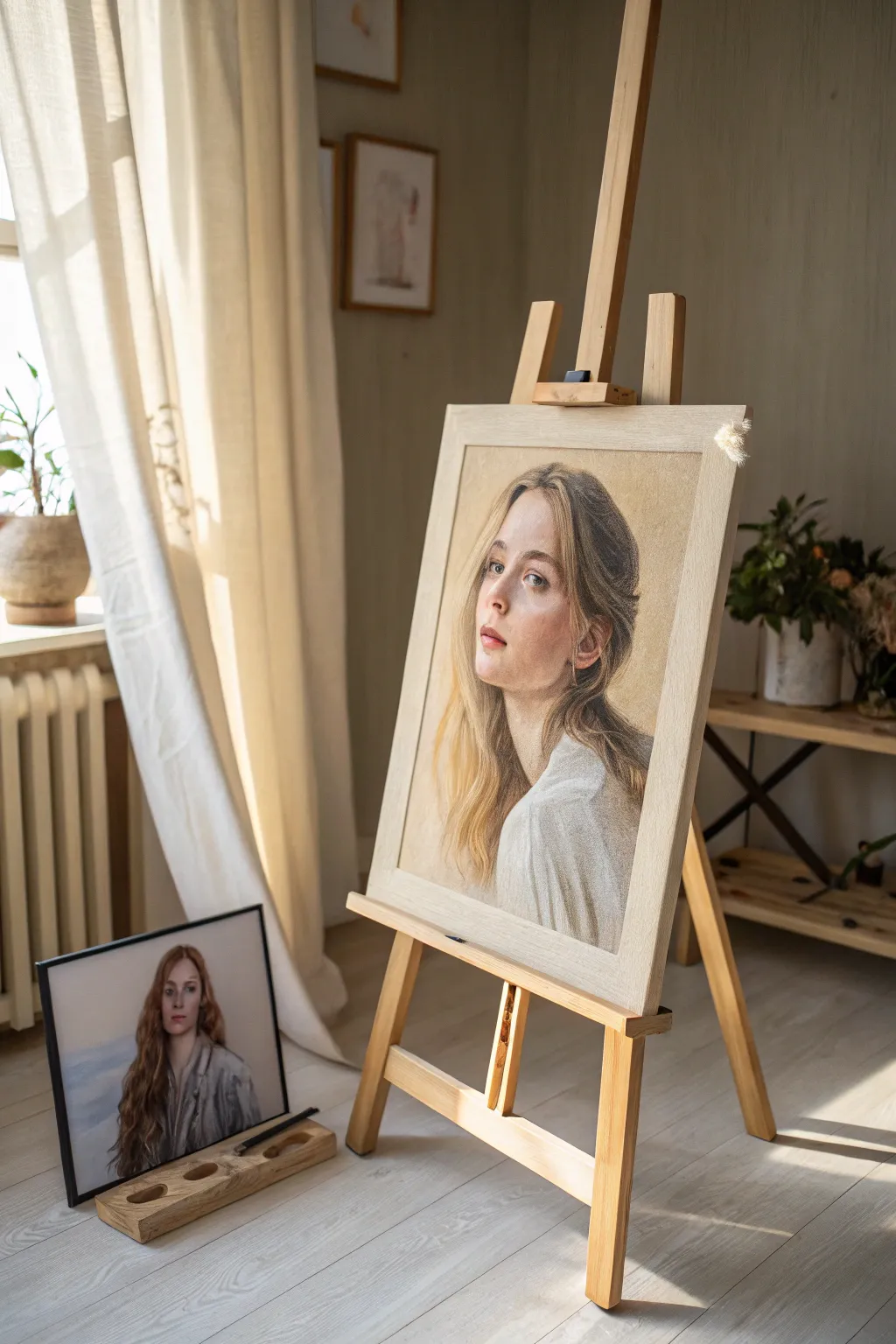 Create a heartfelt memorial portrait by painting from a cherished photo, step by step.