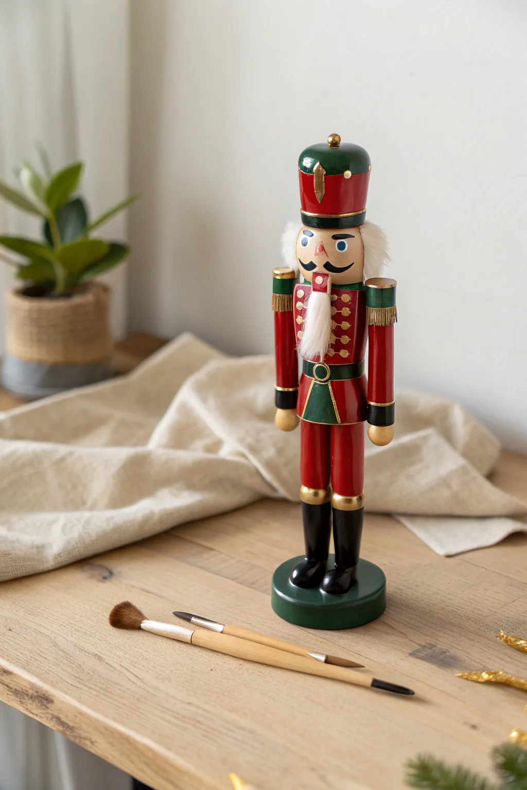 Embrace tradition with this classic Royal Guard nutcracker painting style.