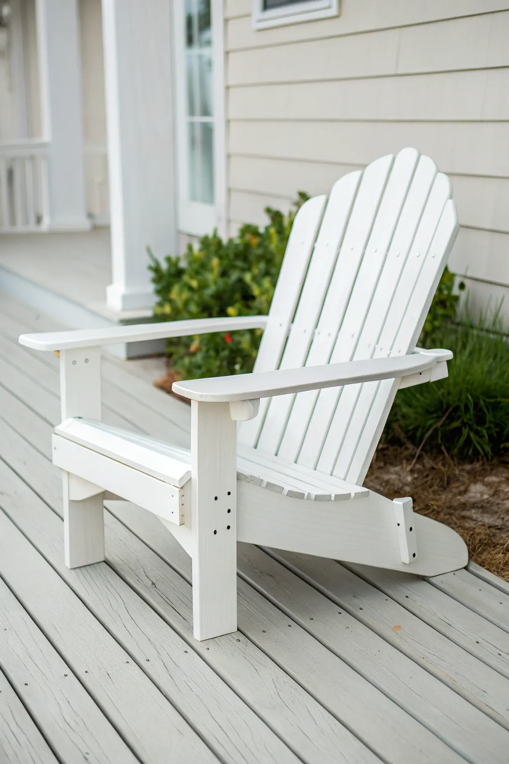 Classic solid-color Adirondack chair for an instant deck refresh, minimal styling, bold and calm.