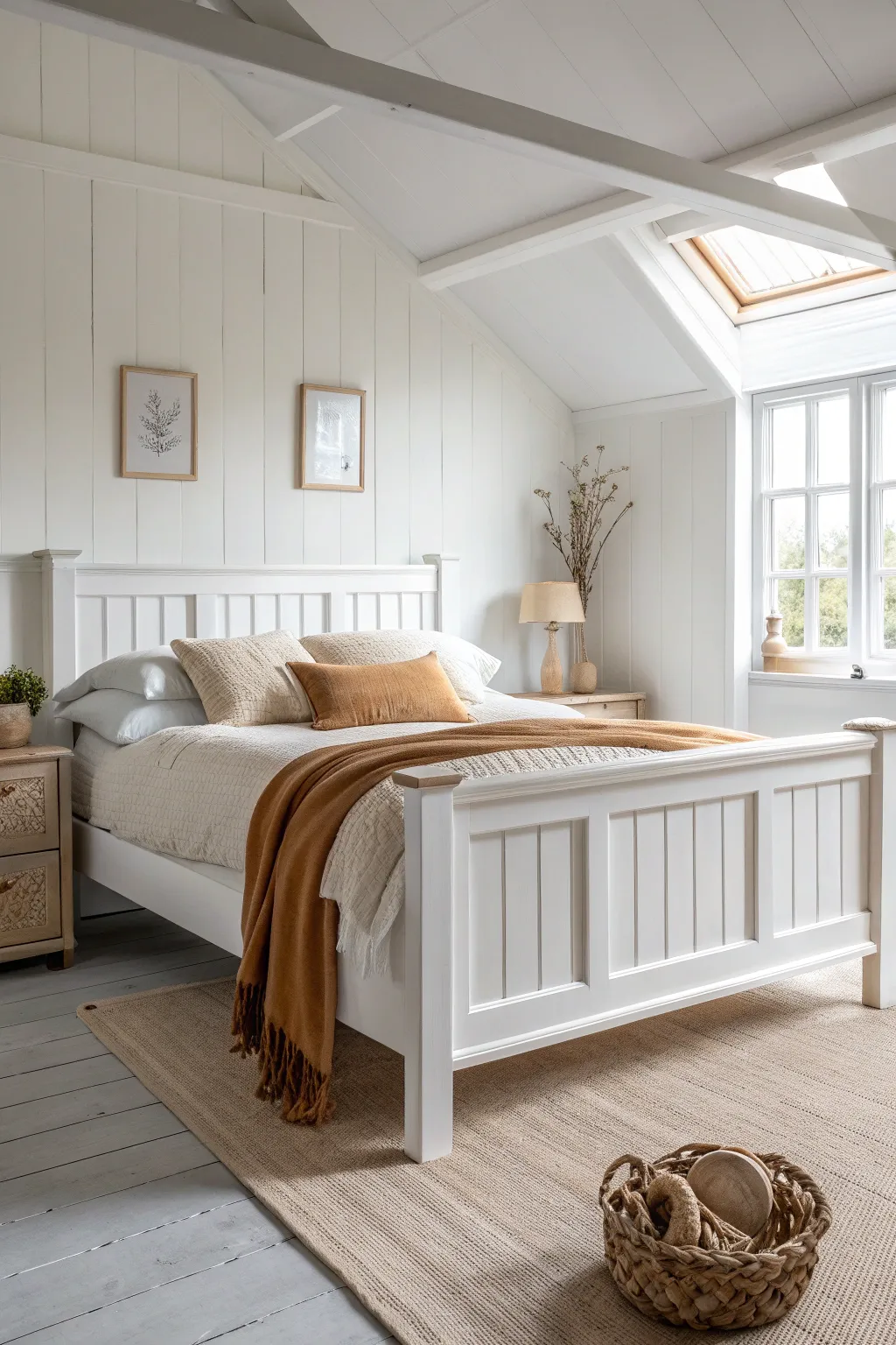 Classic soft white refresh for bedroom furniture with Scandinavian calm and a hint of boho warmth