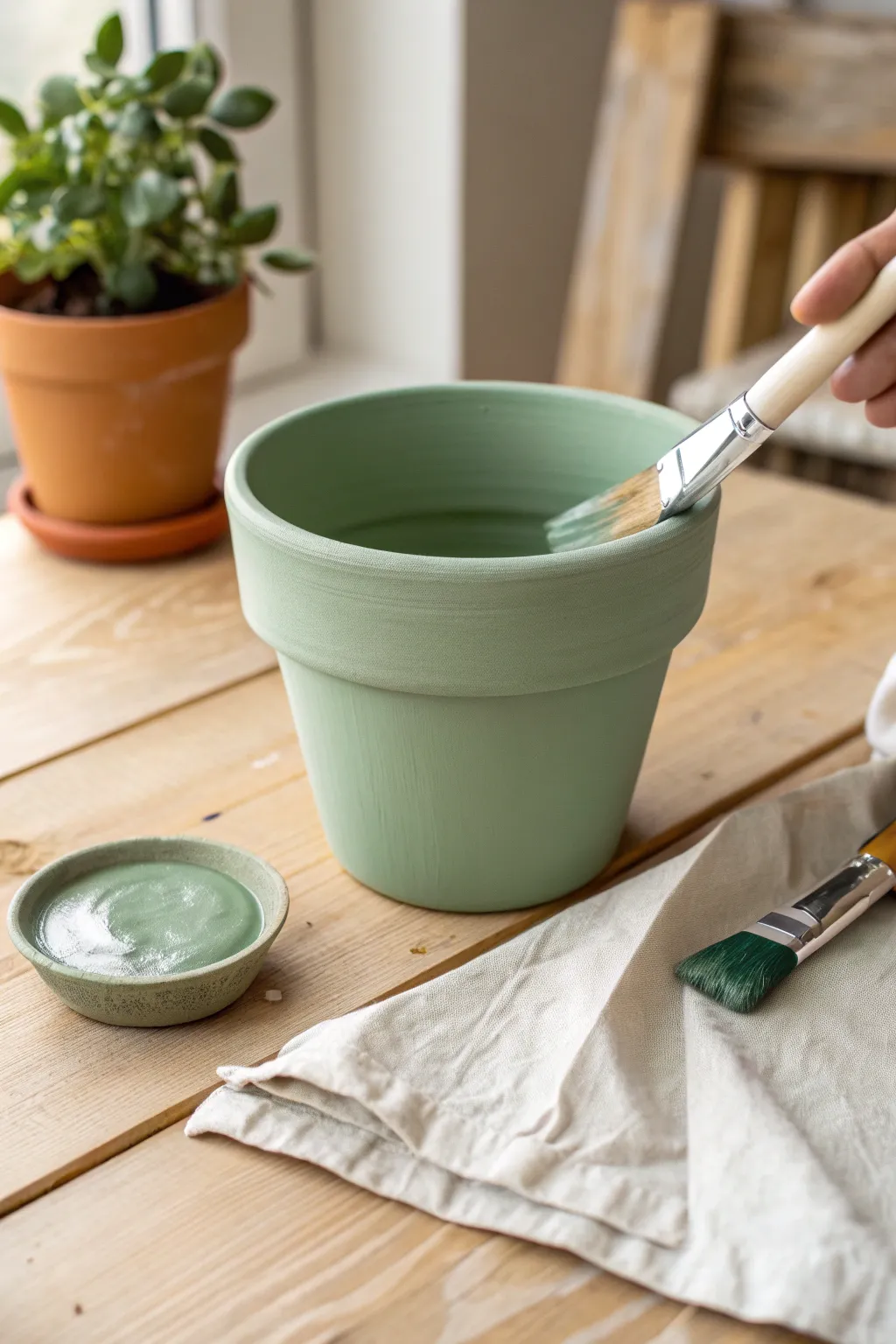 Give terracotta a modern refresh with one bold solid color for an effortless before and after