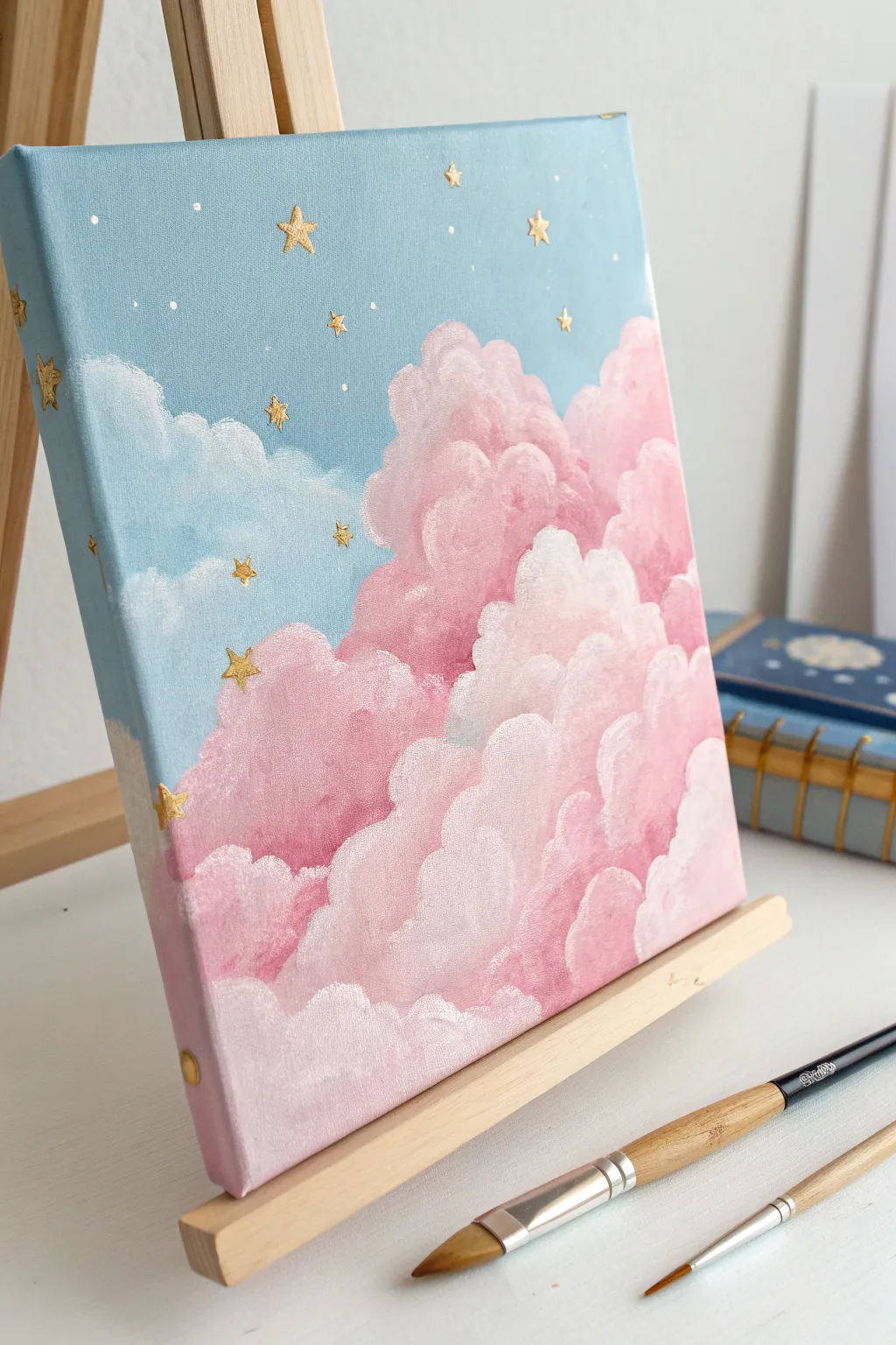 Capture the magic of the sky with this dreamy pink cloud painting idea.