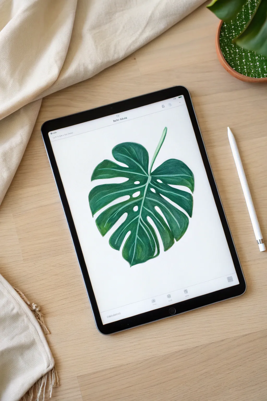 Bring tropical vibes to your digital canvas with this lush Monstera leaf art guide.