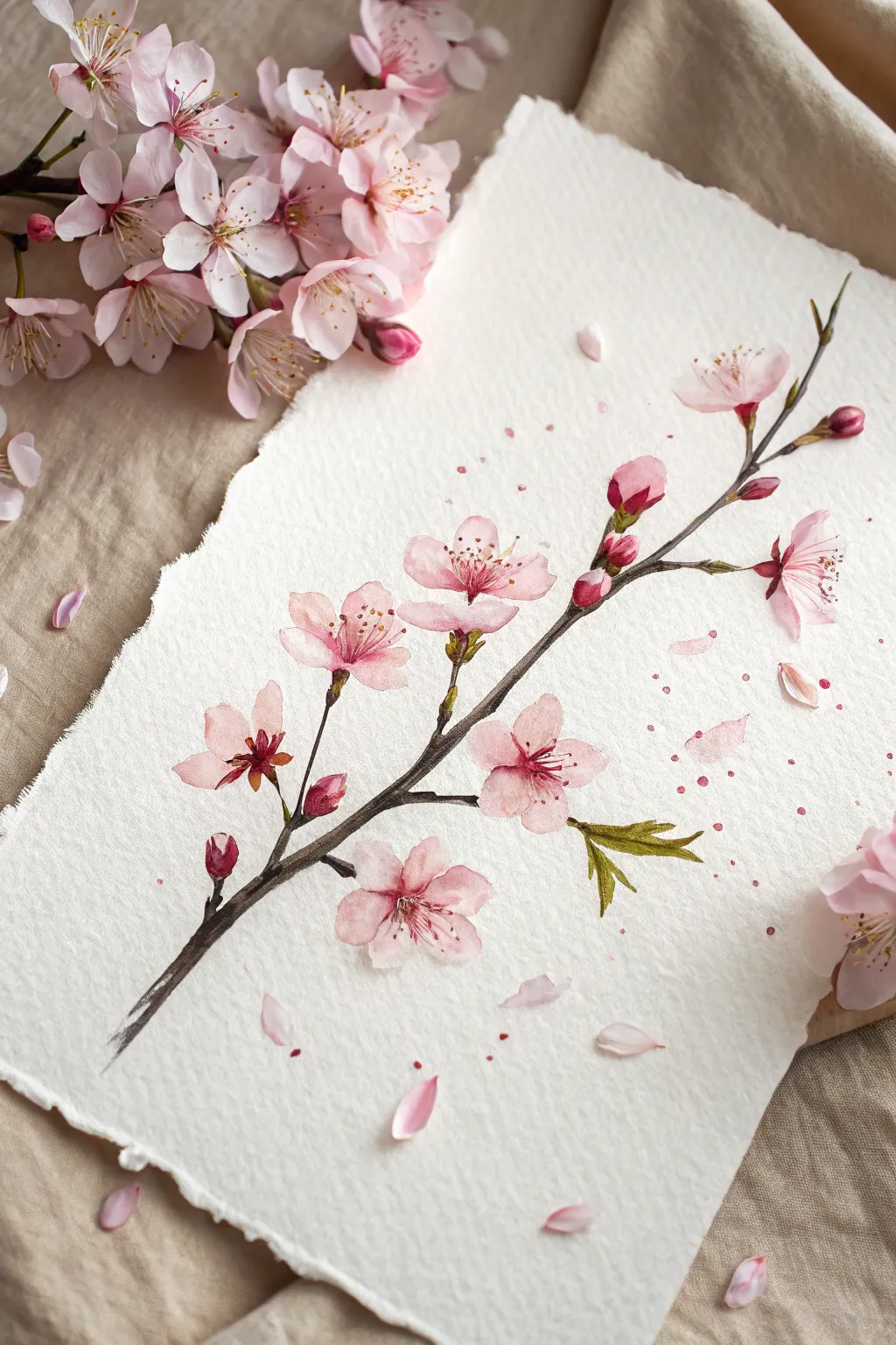 Capture the delicate beauty of spring with this elegant cherry blossom drawing inspiration.