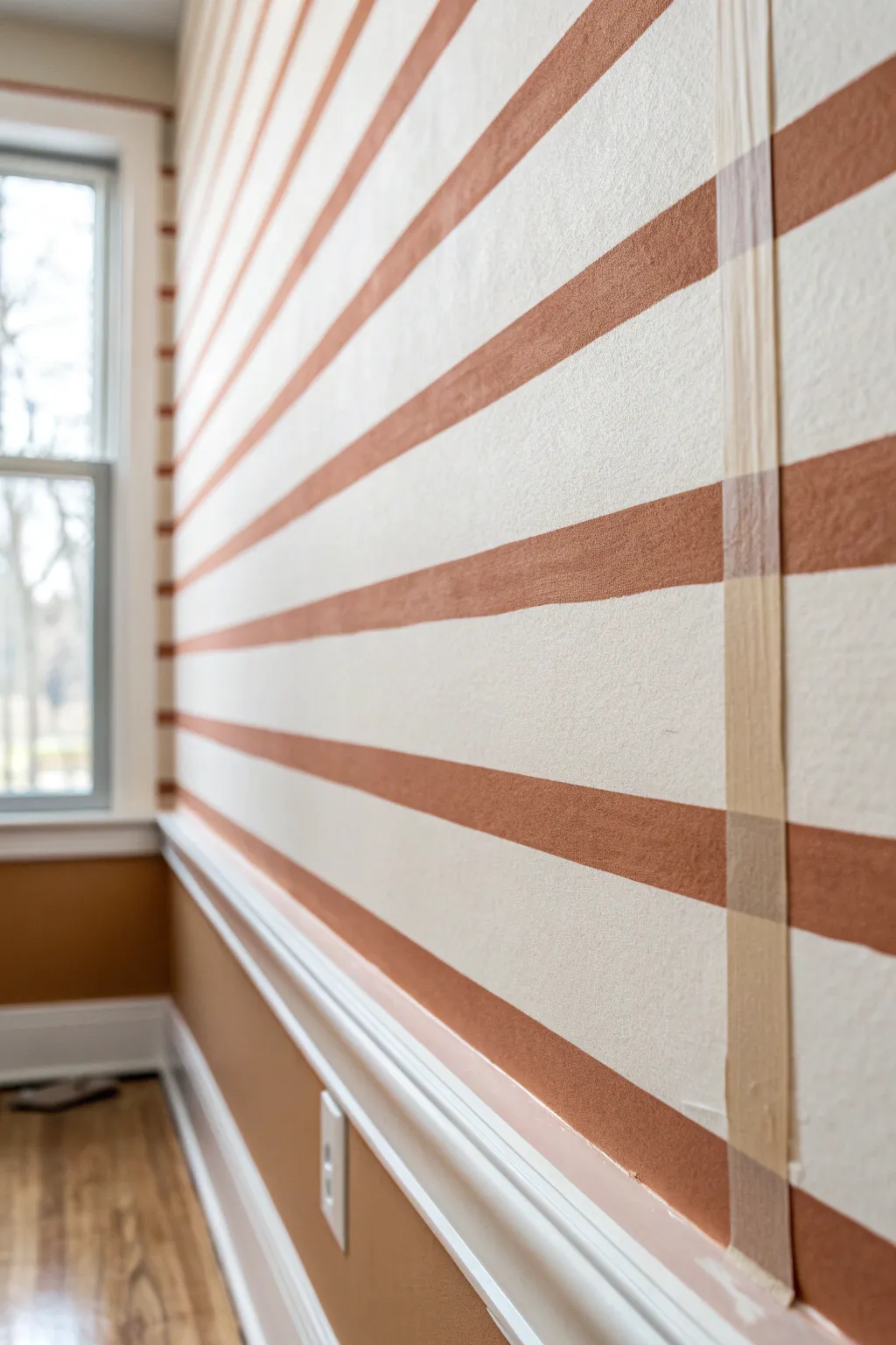 Peel back the tape for perfectly crisp classic stripes—simple, modern, and satisfying.