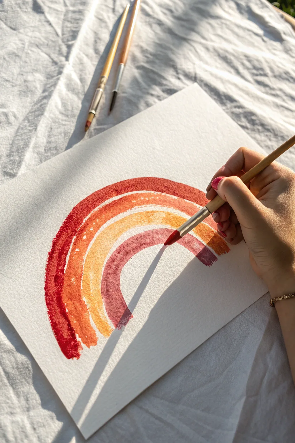 Create dreamy, soft-edge rainbows with this simple wet-on-wet watercolor technique.