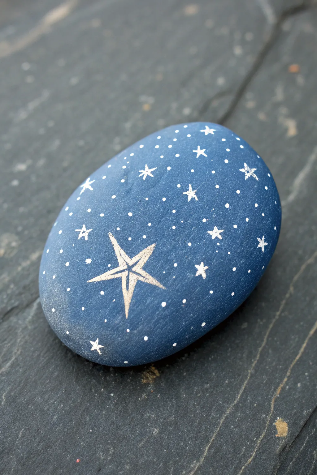 Birthday wish star rock painting in minimalist boho style, perfect for a dreamy handmade gift
