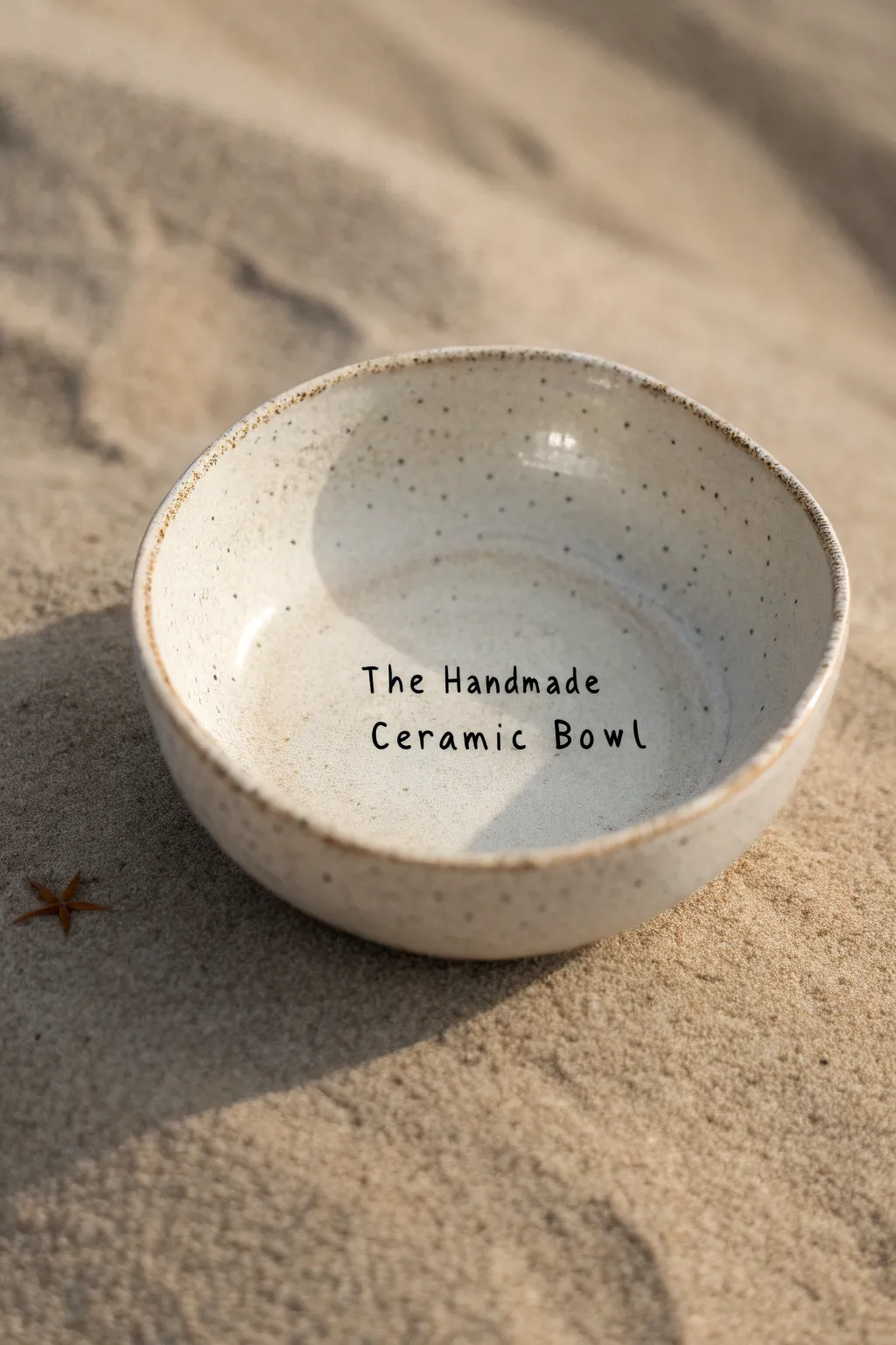 Minimal bowl center lettering with a tiny boho accent for sweet, simple bowl painting ideas