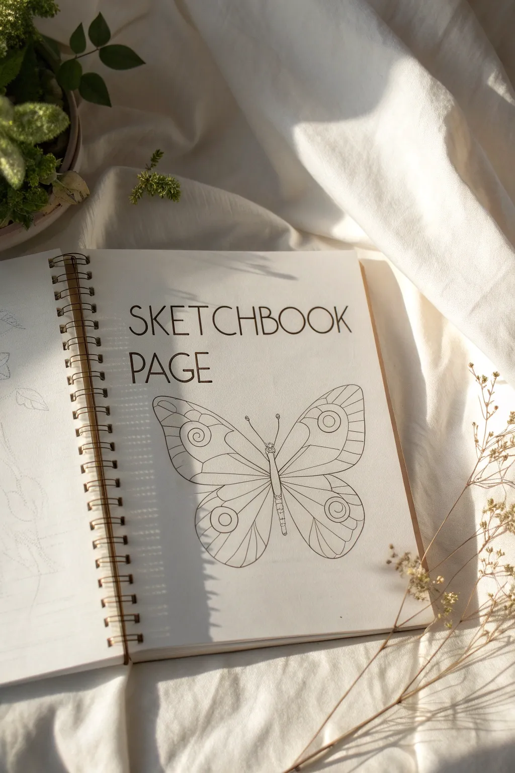 Sketch a butterfly from numbers and letters, keeping construction lines soft and playful.