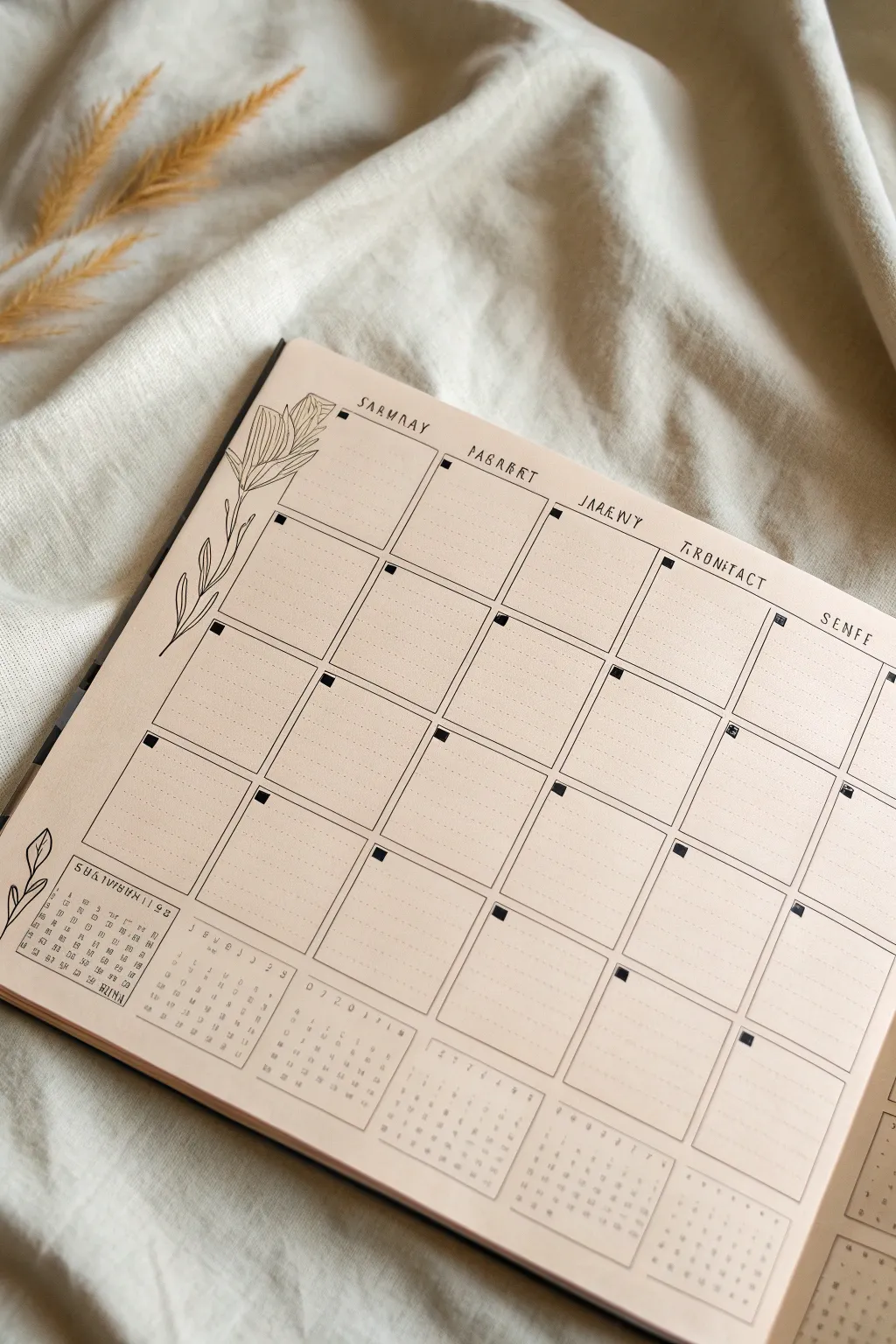 Minimal sticky-note calendar doodles with folded corners and soft shadows for cozy reminders