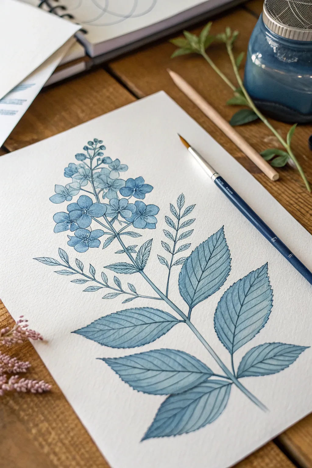 Monochrome blues from sky to navy show how value shifts add depth to one simple page.