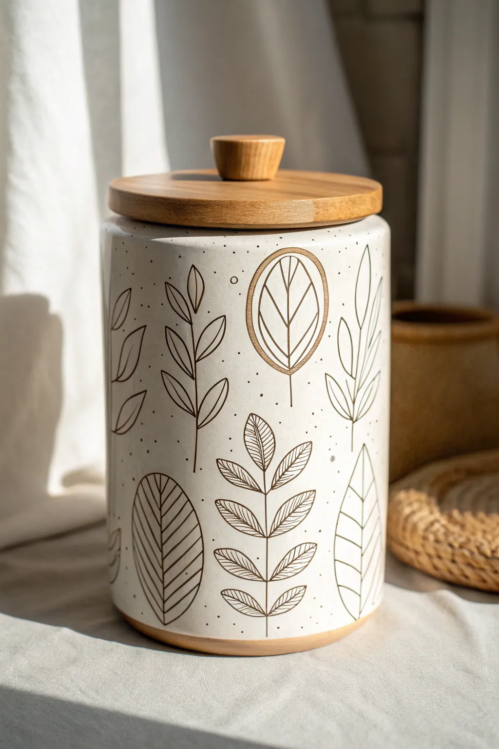 Minimal line-drawn cookie jar sketch inspiration with crisp contrast and calm Nordic-boho vibes