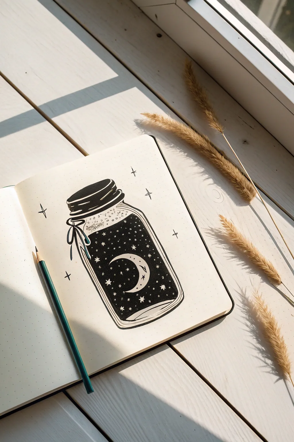 Capture the cosmos in a jar with this dreamy and minimalist galaxy drawing idea.