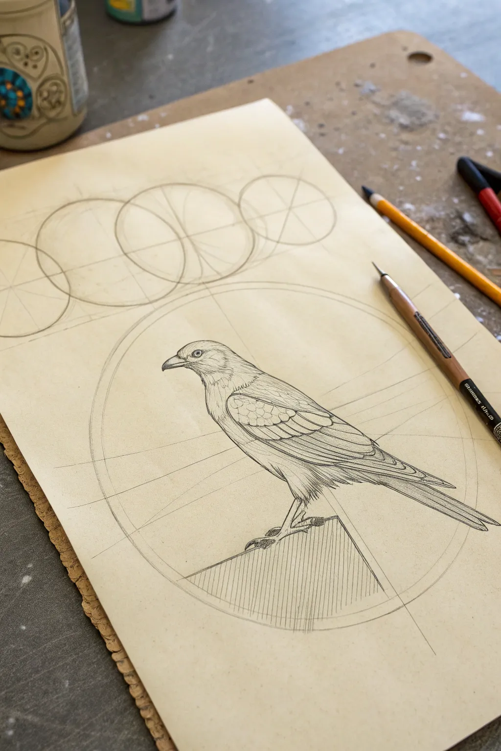 Build any bird from circles and ovals with this clean, minimalist construction sketch study.