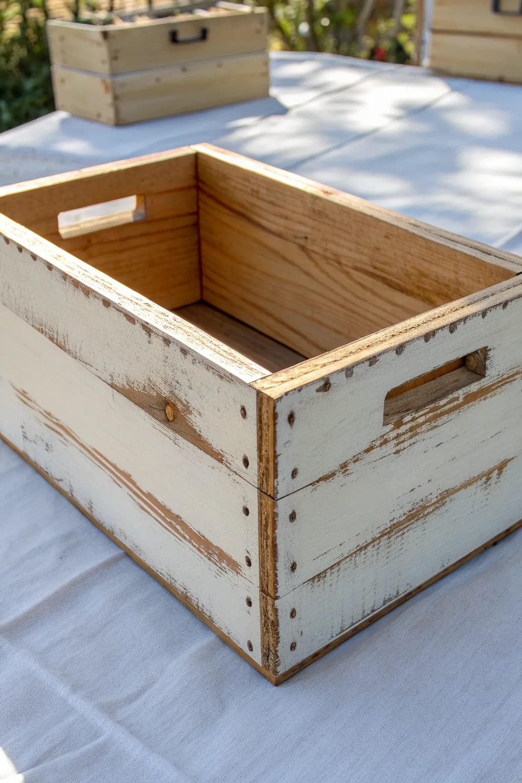 Achieve that rustic farmhouse charm by gently distressing edges for a vintage vibe.