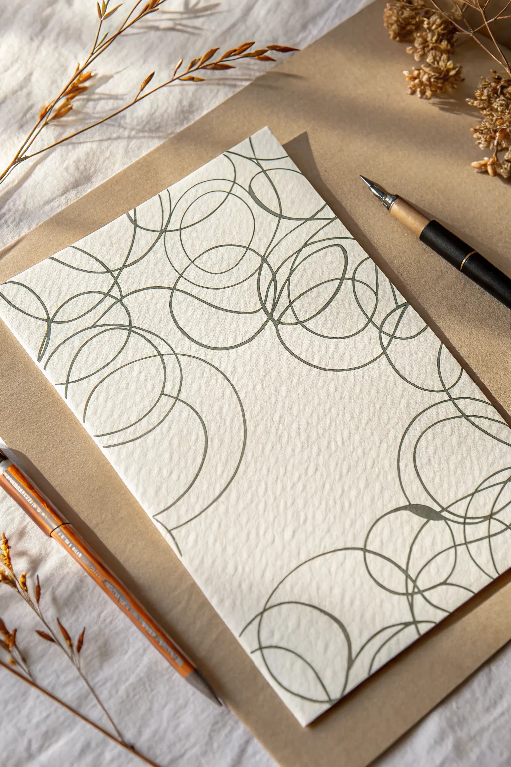 Playful scribble marks with bold line weight on textured paper for easy modern minimal art.