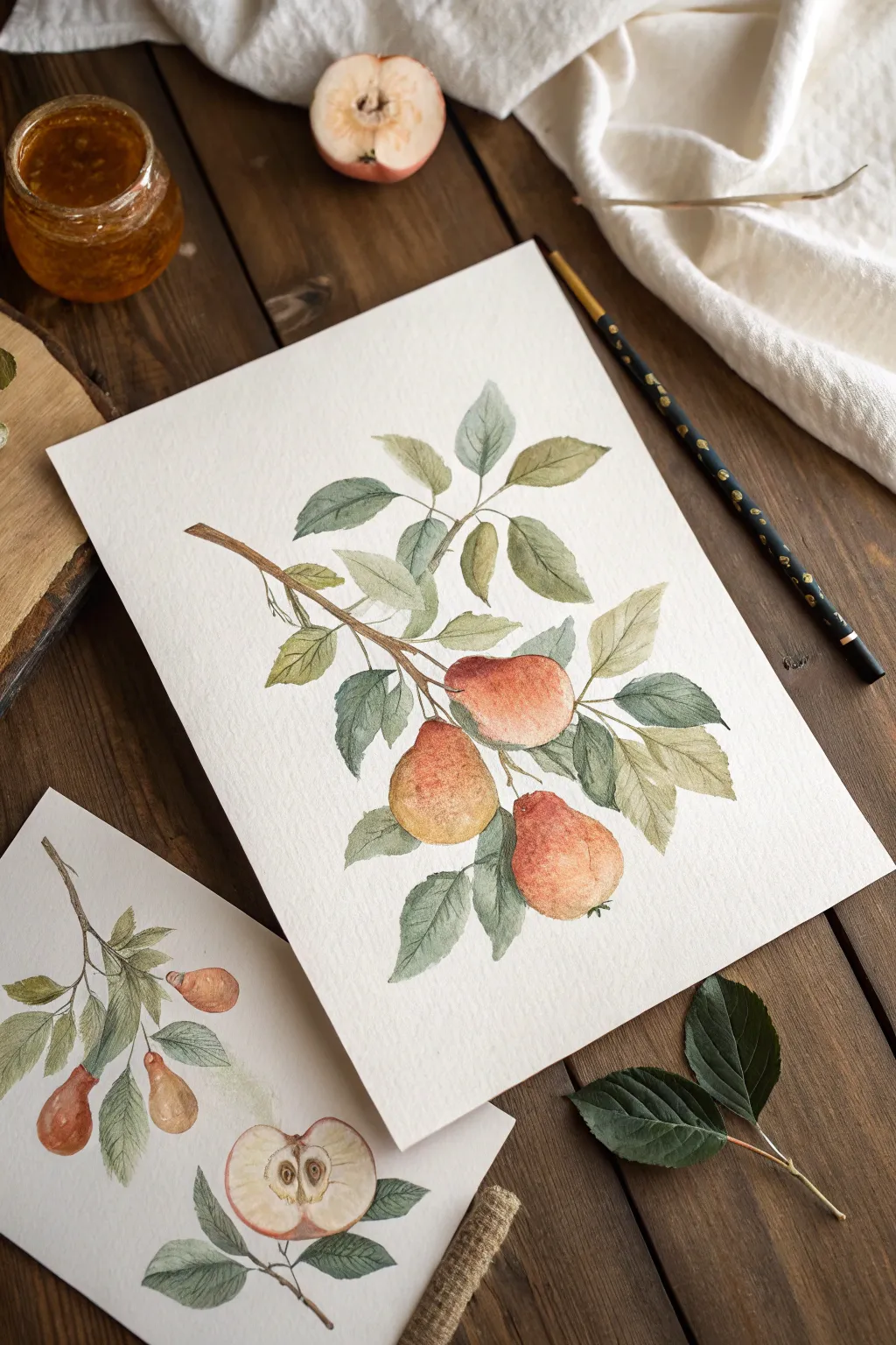 Big fruit circles and soft shading make a calm, recognizable still life that feels easy to paint.
