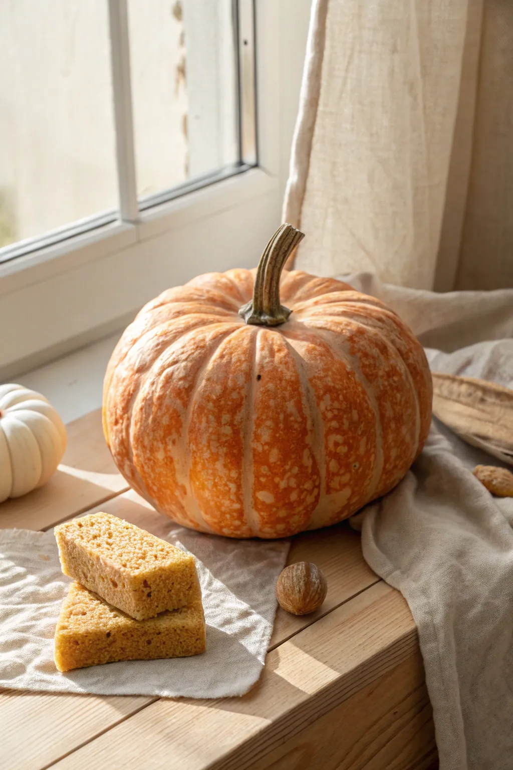 Simple sponge-stamped pumpkin texture, a kid-friendly painting idea with cozy minimalist vibes.