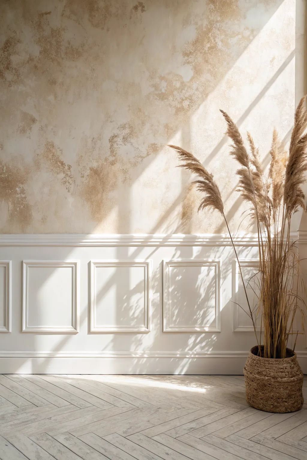 Limewash look with soft cloudy movement and brush texture, perfect for airy faux painting ideas.