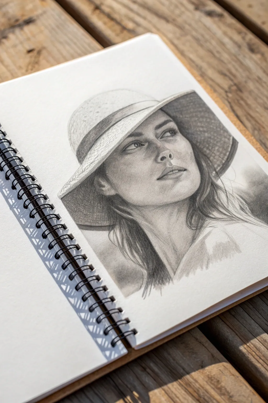 Brimmed hat shadow portrait study that highlights facial planes with soft, confident contrast