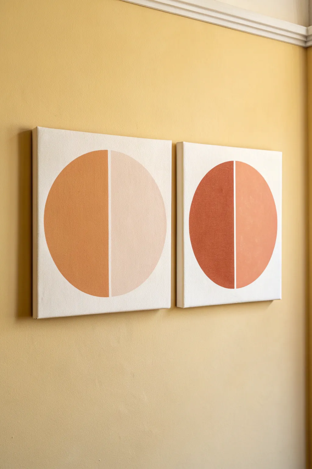 Simple diptych idea: two matching shapes in a calm palette for modern minimalist wall art.