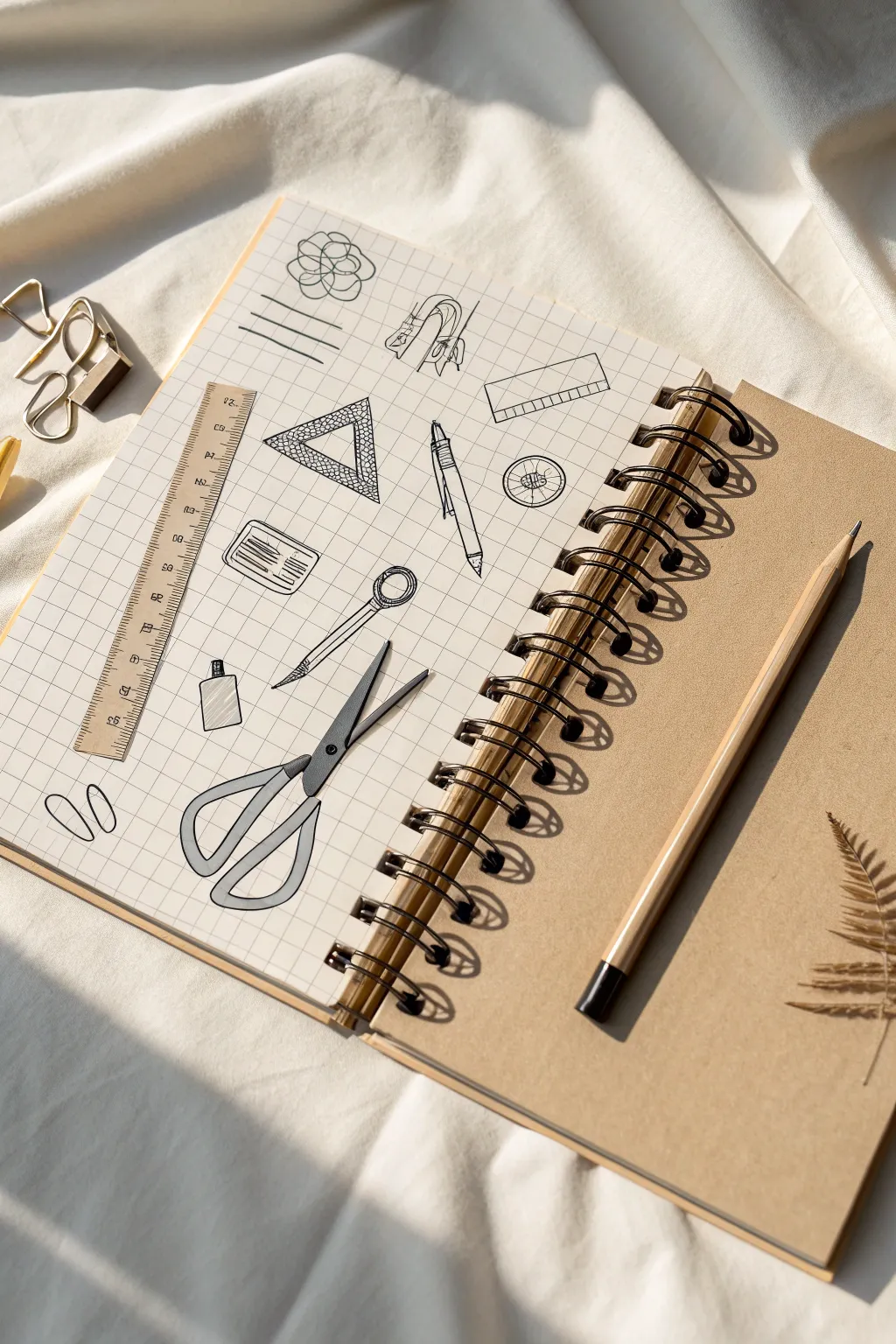 Minimal school-supply doodles like cute stickers to match your notebook aesthetic.