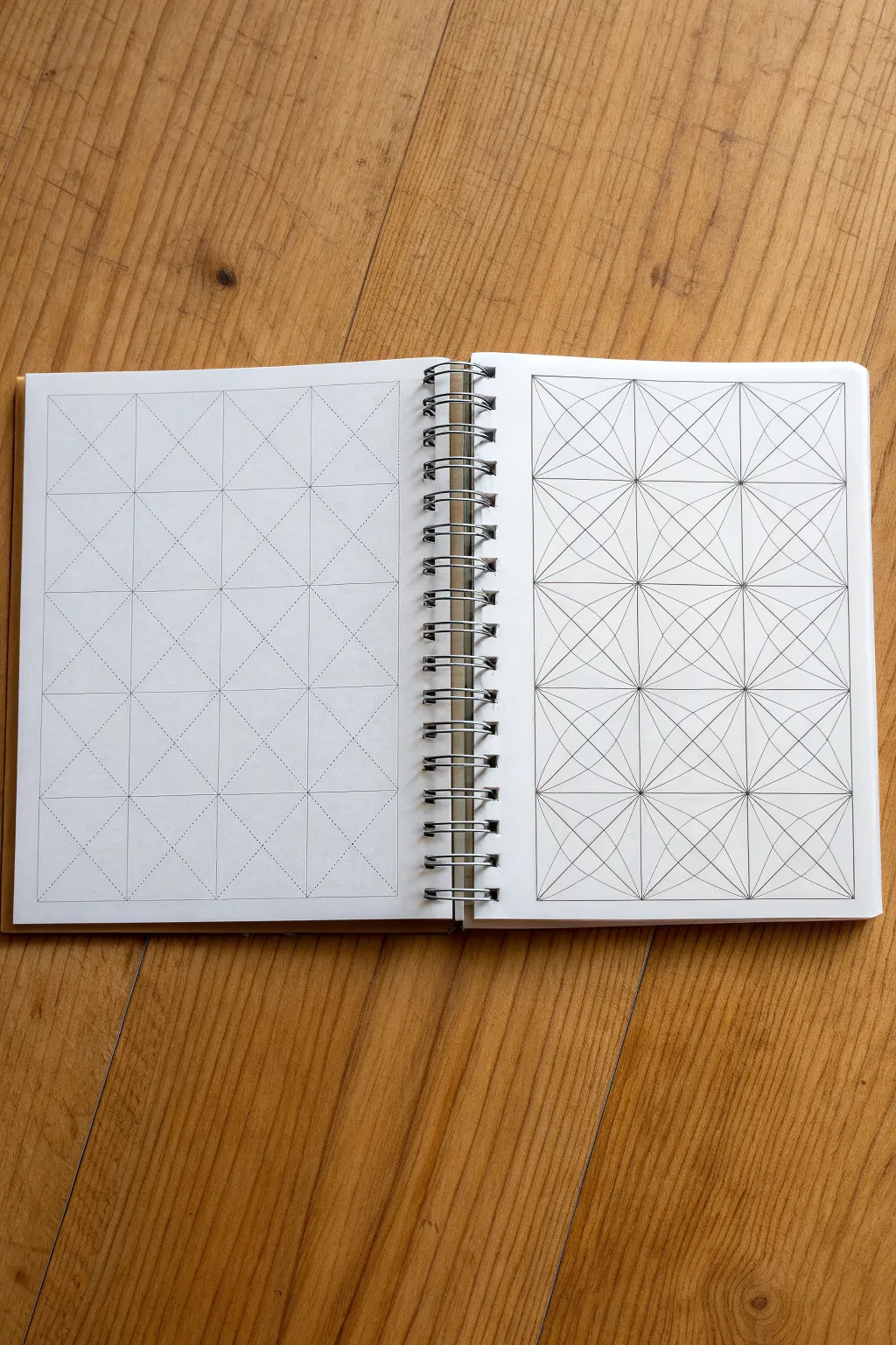 Order vs. chaos in one bold sketchbook page, crisp geometry colliding with wild scribbles.