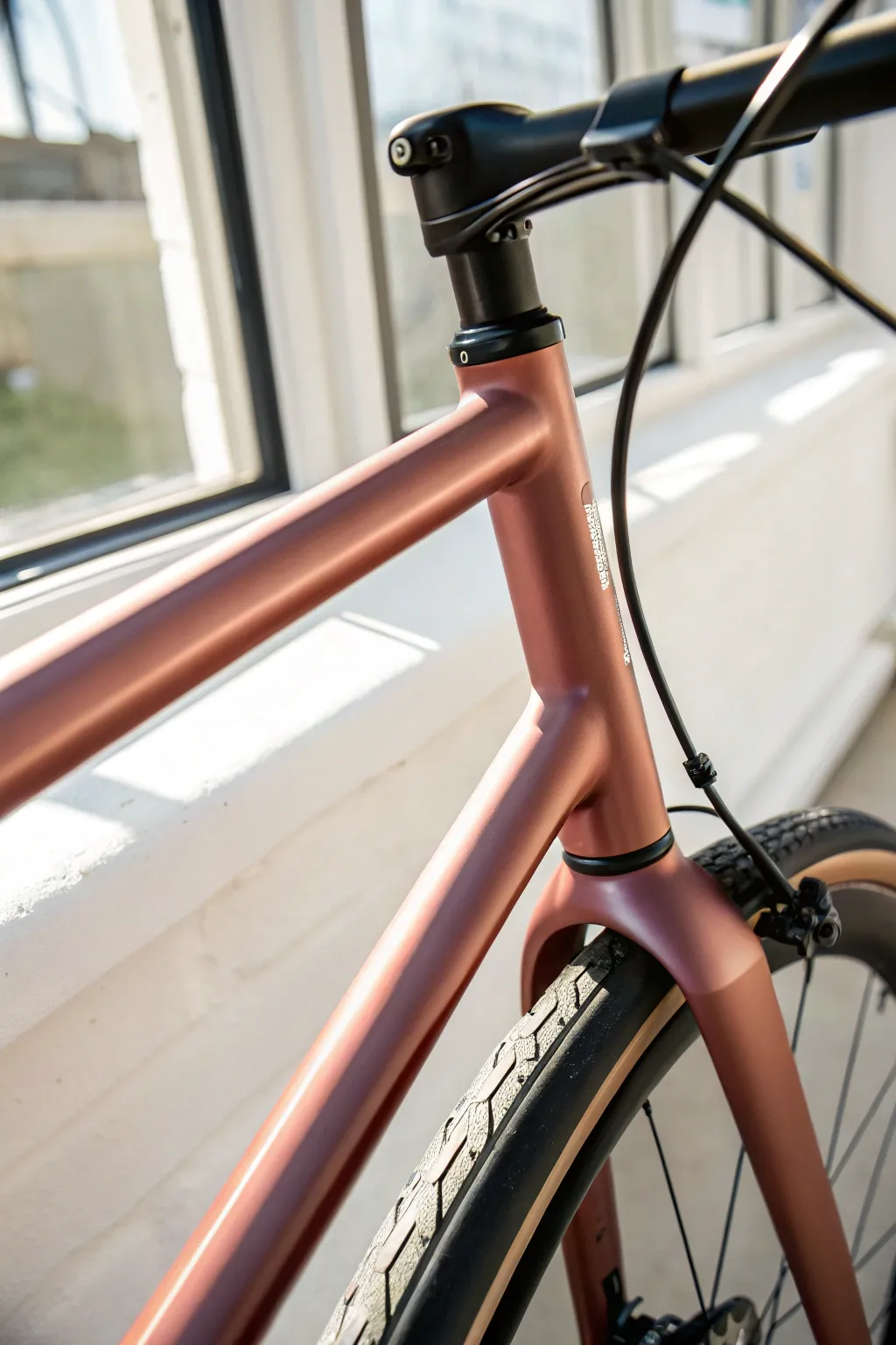 Seamless blush to terracotta ombre along the frame for a soft, modern bicycle makeover