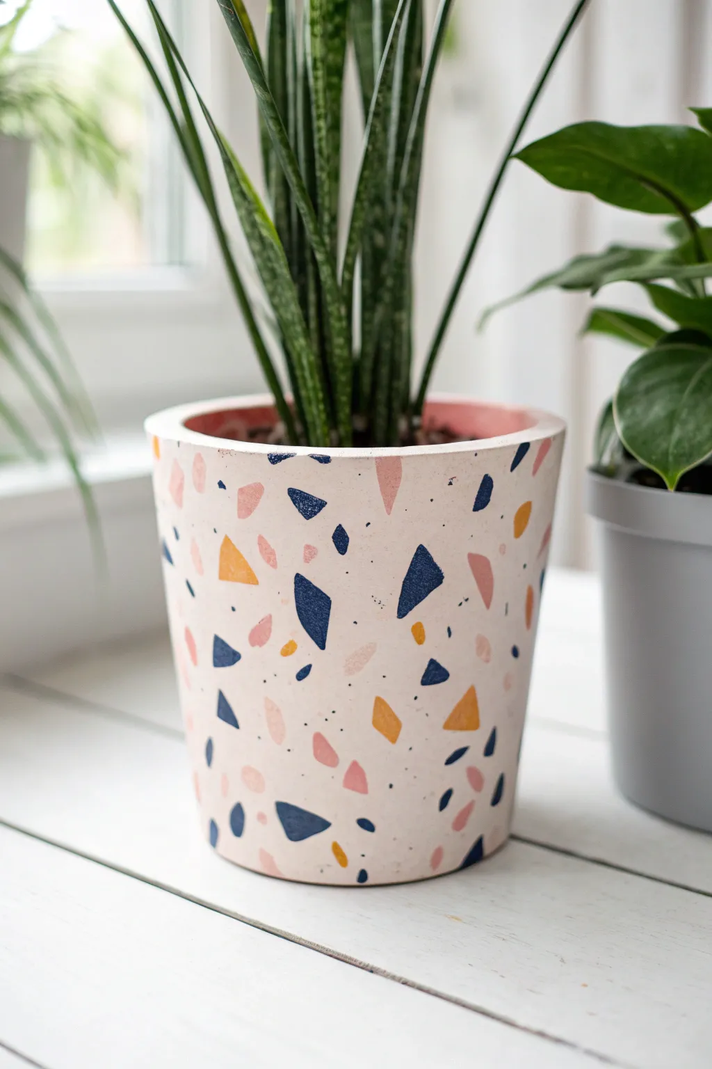 Transform plain ceramics with this trendy terrazzo painting technique for a chic boho look.