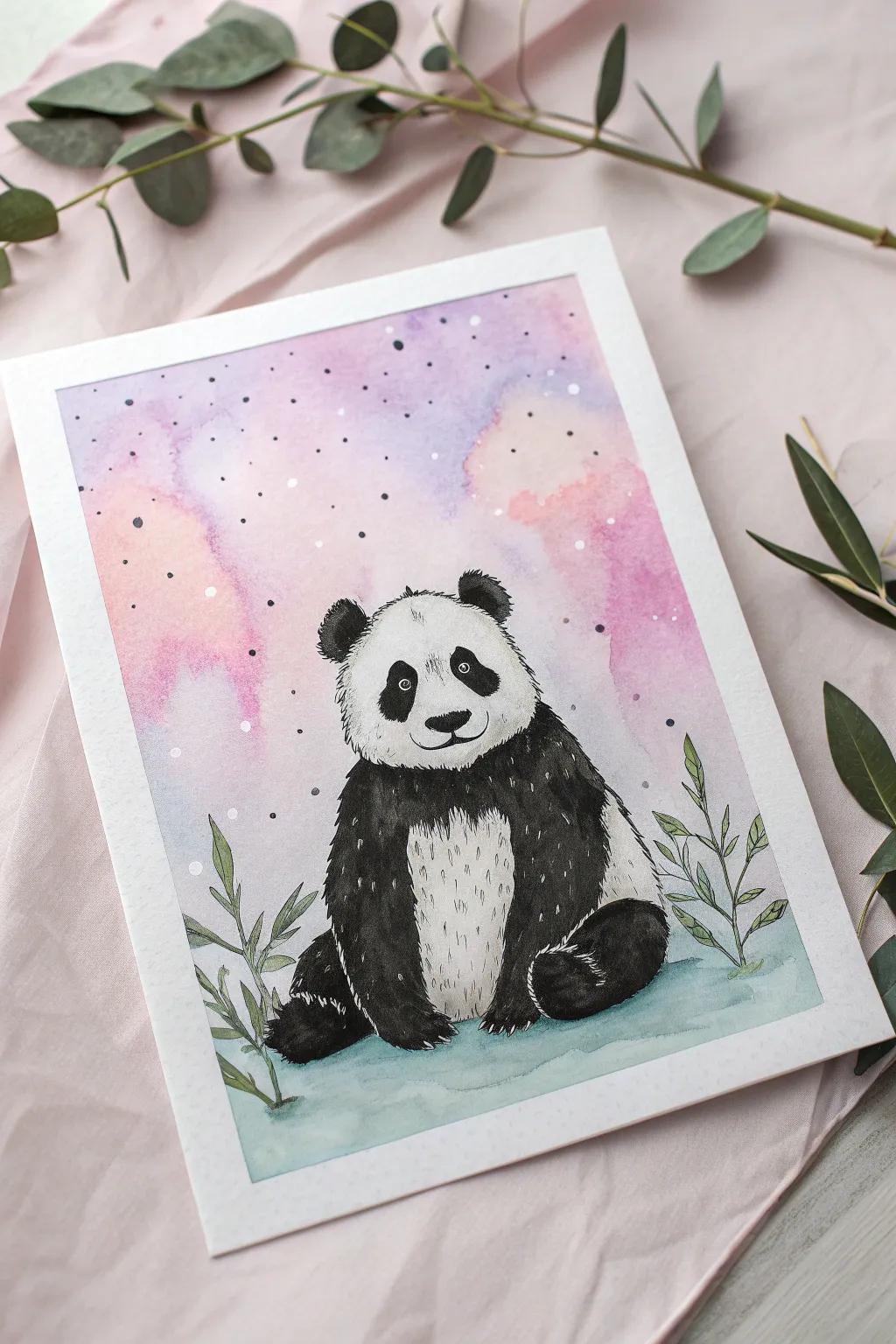 Pastel gradient panda pop with minimalist boho accents, simple, cute, and easy to recreate