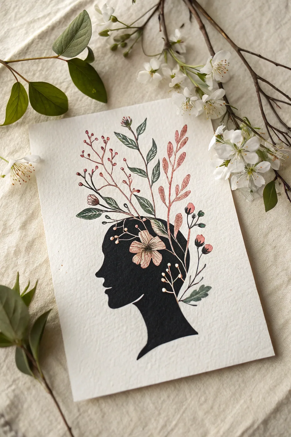 Let your mind bloom: a simple silhouette garden sketch to spark positive drawing ideas