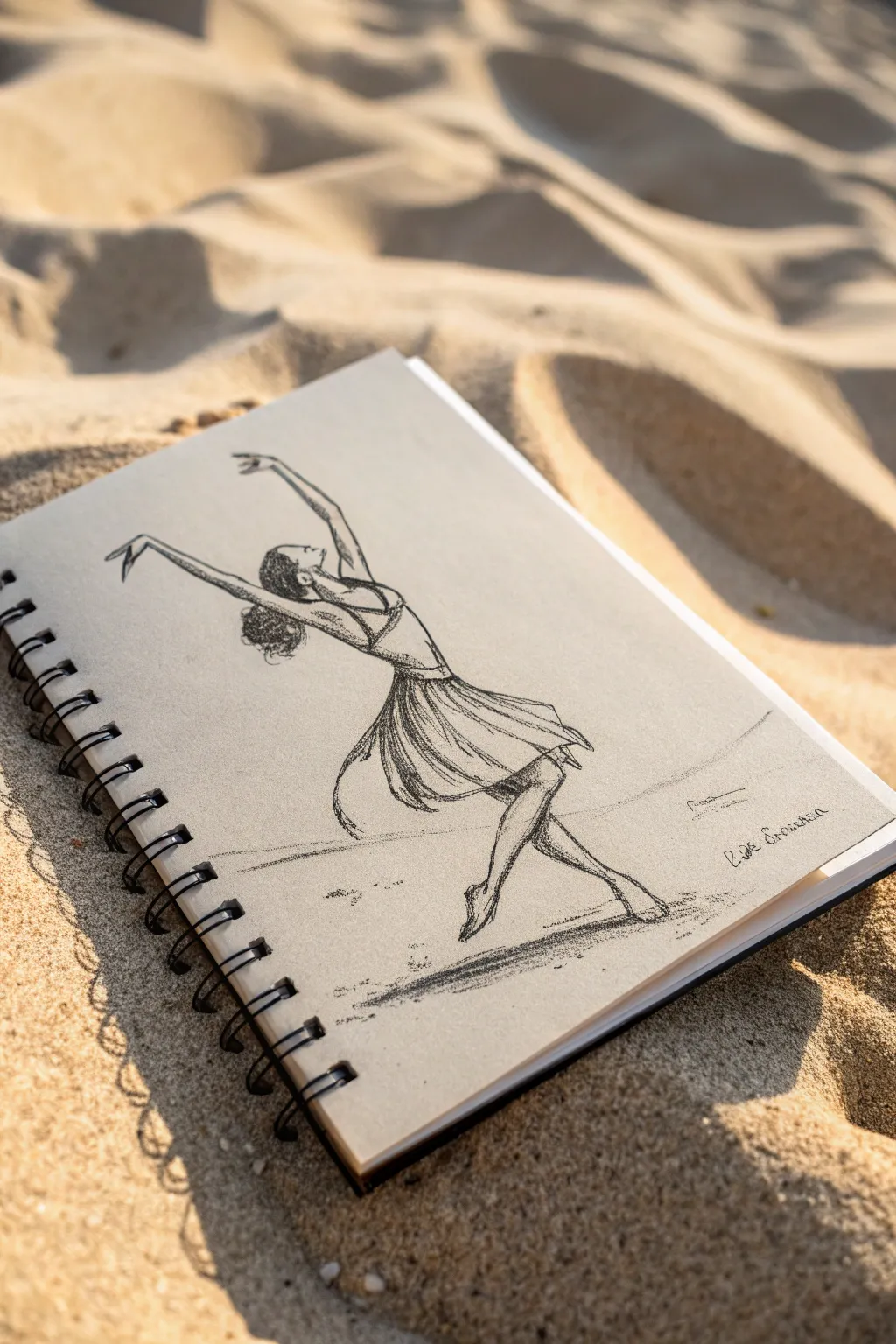 Minimal charcoal gesture of Puerto Rico bomba dancer and drum, rhythmic lines on clean paper